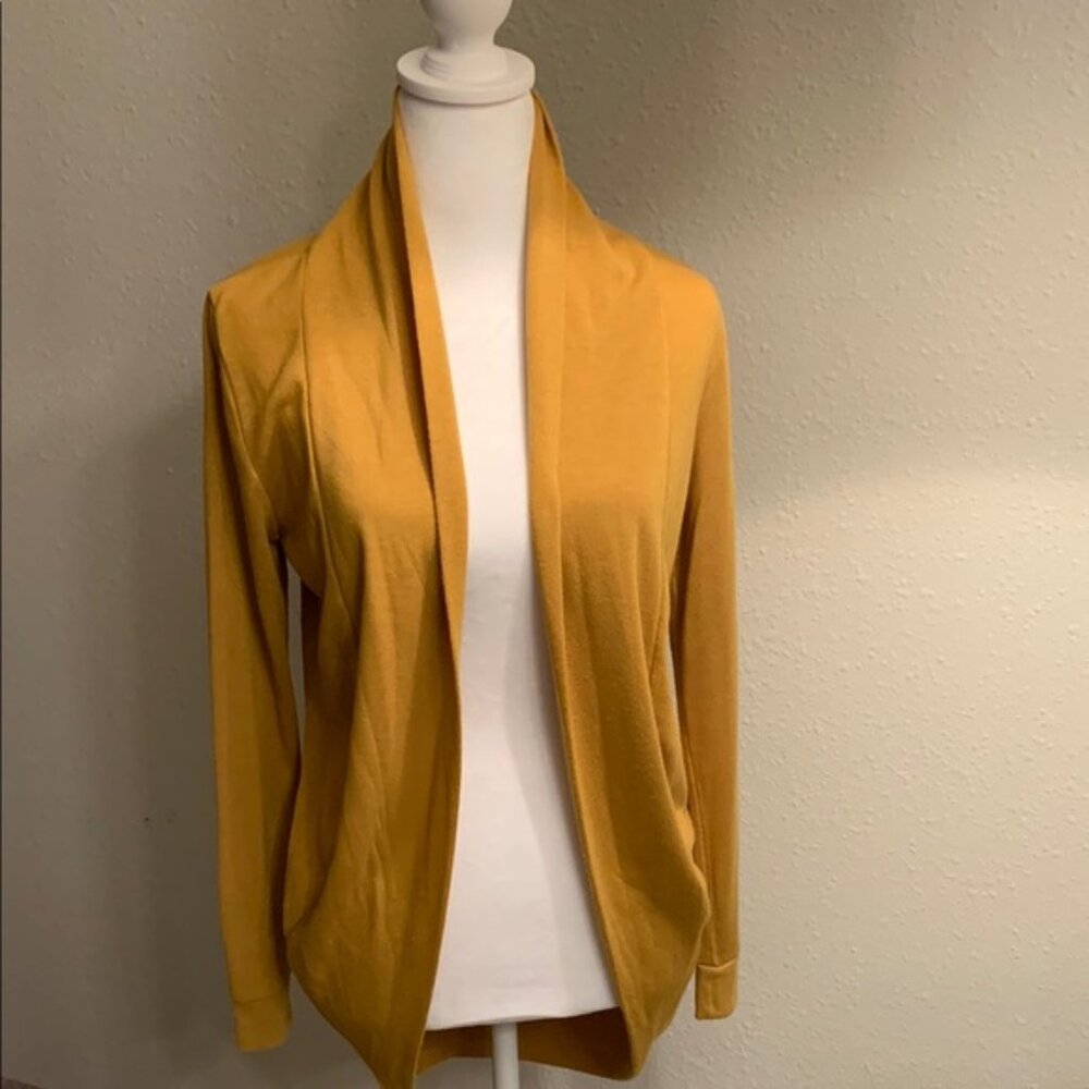 Ambiance Yellow Cardigan Sweater Open Front Knit